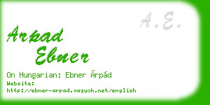arpad ebner business card